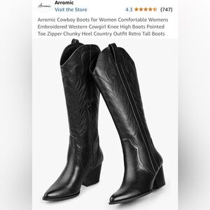 BLACK COWGIRL BOOTS 🐮